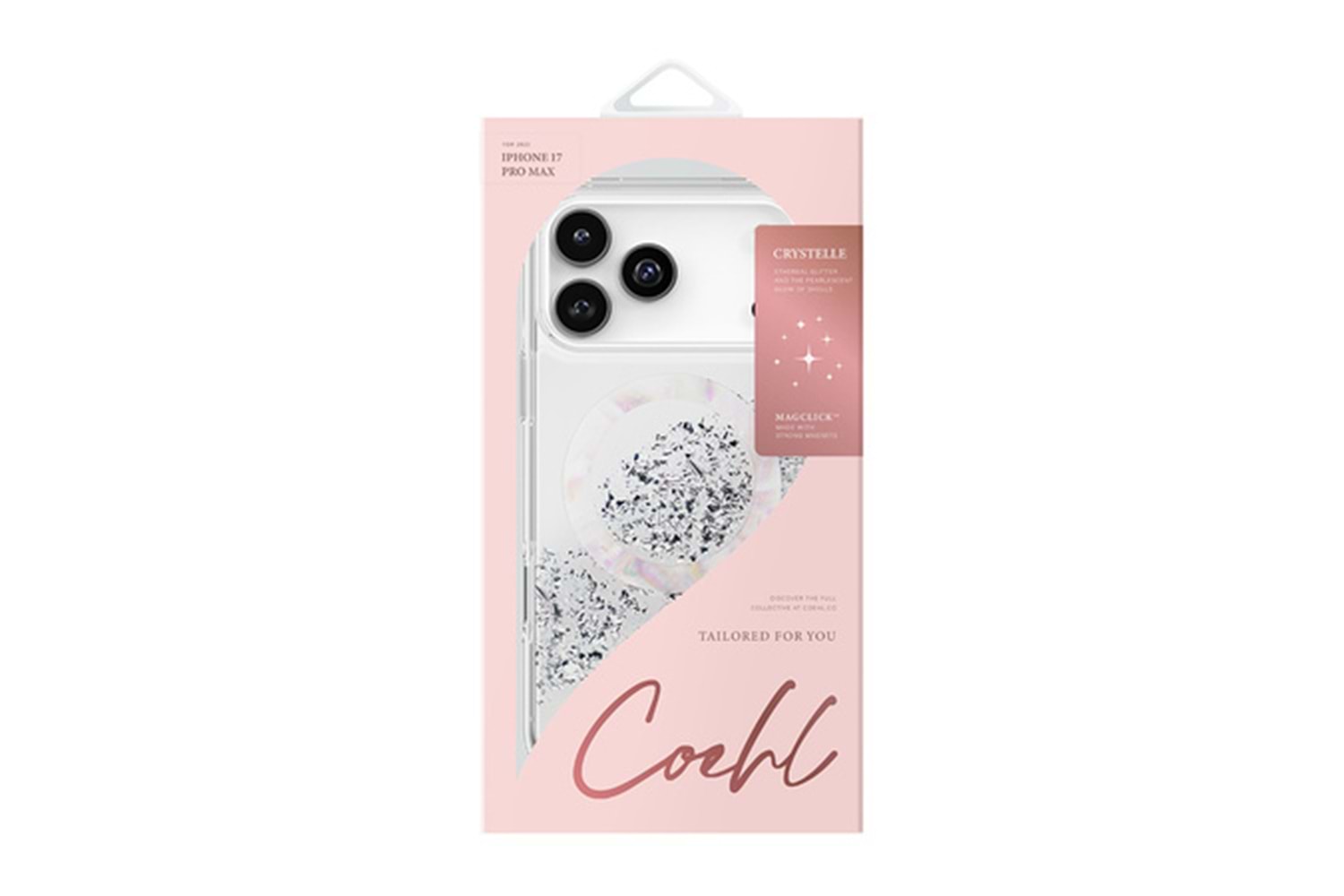 Apple iPhone 17 Pro Max - 17 Pro Kılıf M-safe Şarj Parlak Kristal Desenli Coehl Crystelle Kapak