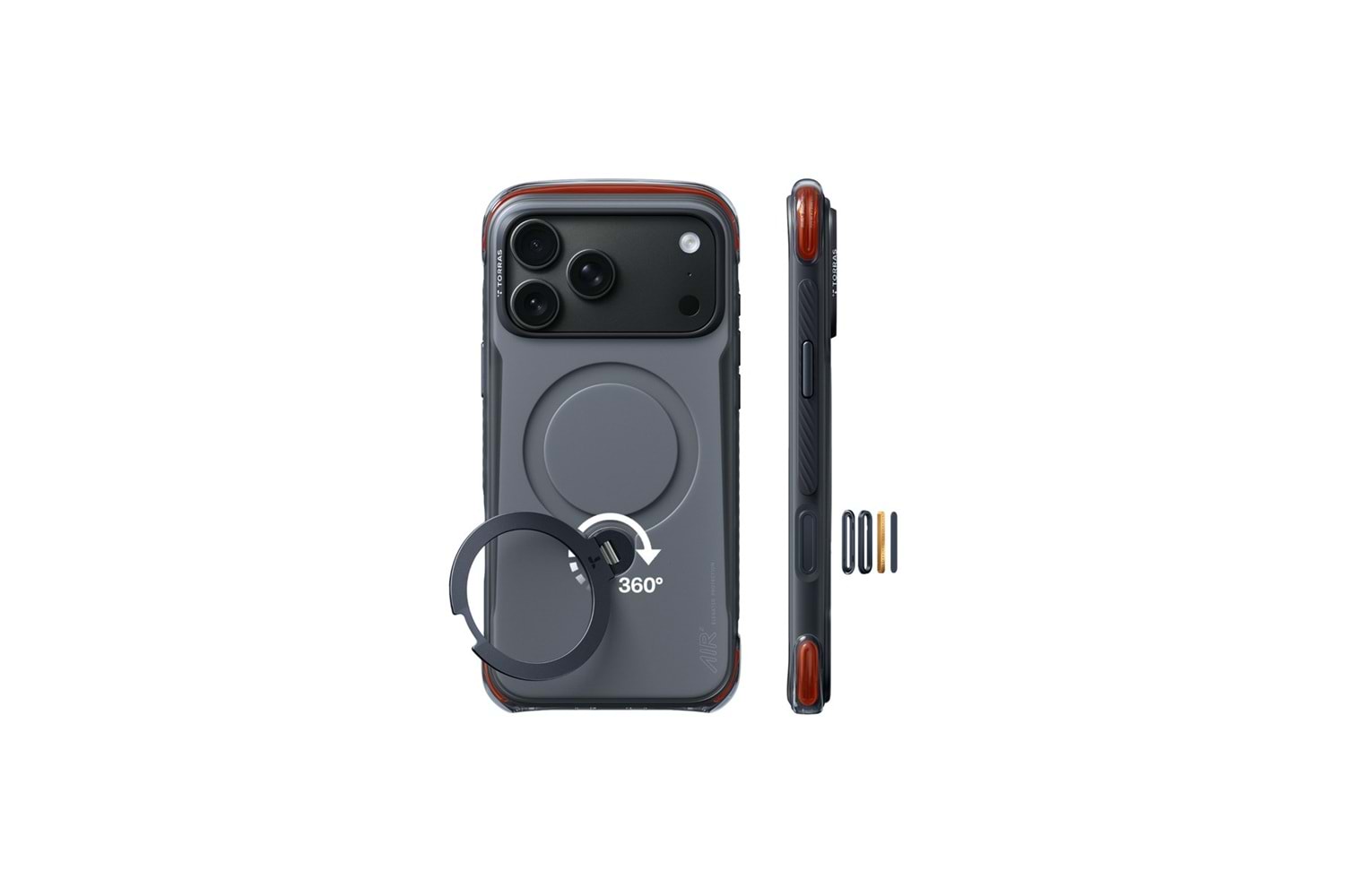 Torras Apple iPhone 18 Pro Max Ostand Q3 Air Pro Standlı Magsafe Kapak