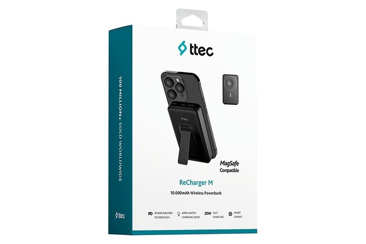 Ttec Recharger M 10.000MAH Magsafe Uyumlu Pd 20W Stantlı Kablosuz/Kablolu Taşınabilir Hızlı Şarj Aleti/Powerbank 2BB240