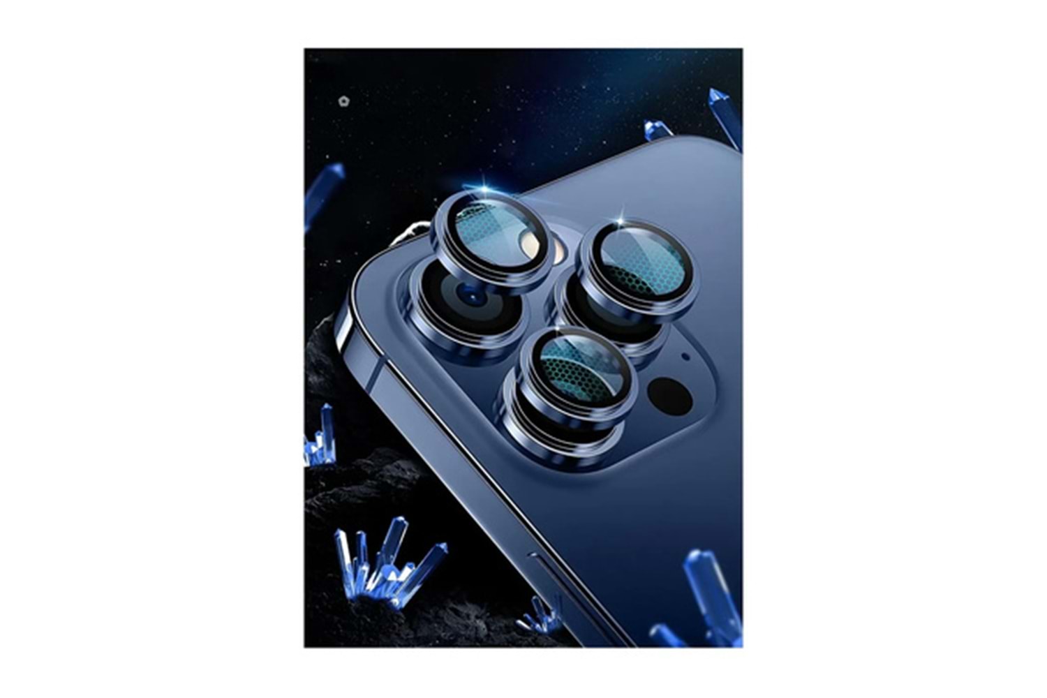 URR Apple iPhone 16 Pro Max Sapphire PVDSS Kamera Lens Koruyucu