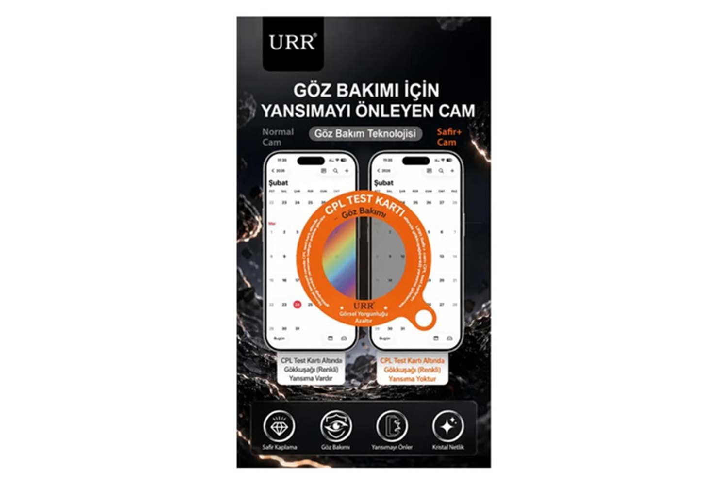 URR Apple iPhone 17 Pro Sapphire Plus Cam Ekran Koruyucu - Şeffaf