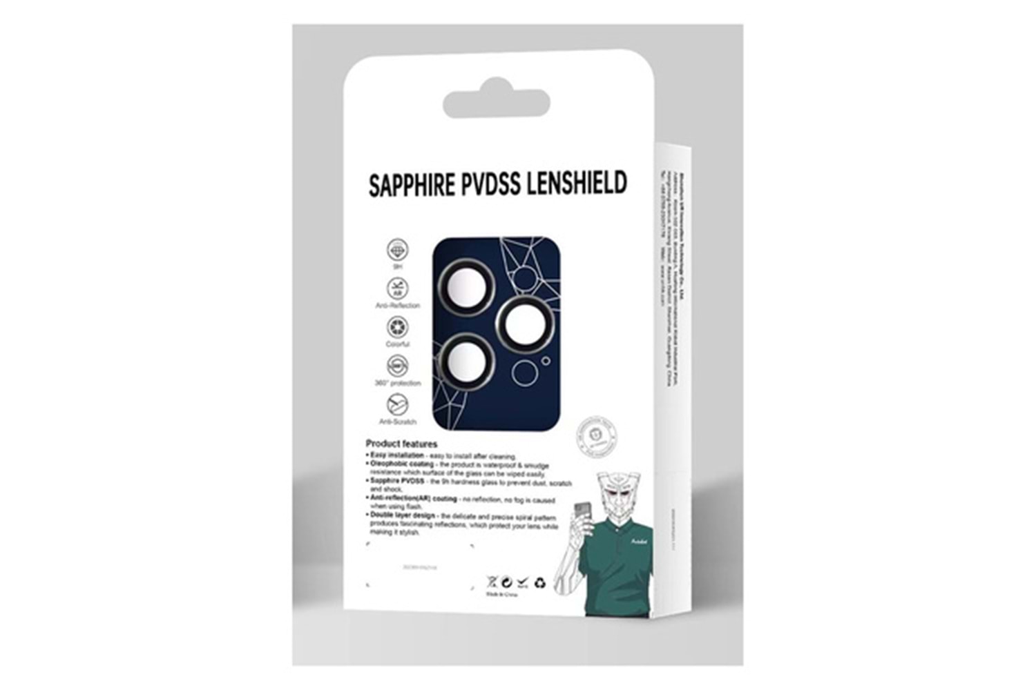 URR Apple iPhone 14 Pro Max Sapphire PVDSS Kamera Lens Koruyucu
