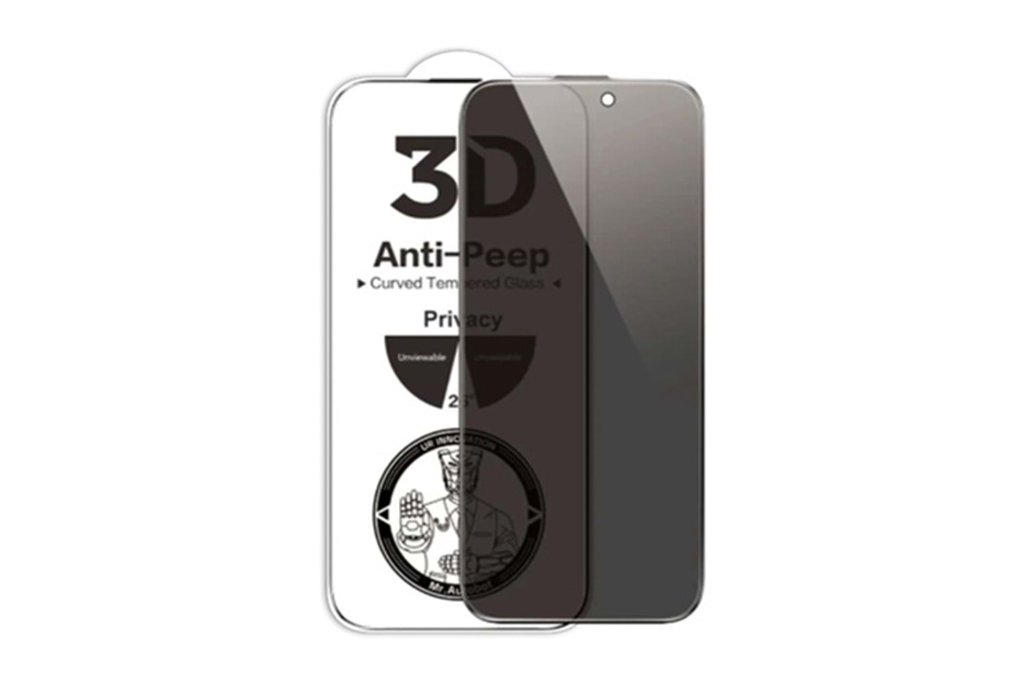 URR Apple iPhone 16 Pro Max 3D Anti-Peep Curved Hayalet Cam Ekran Koruyucu
