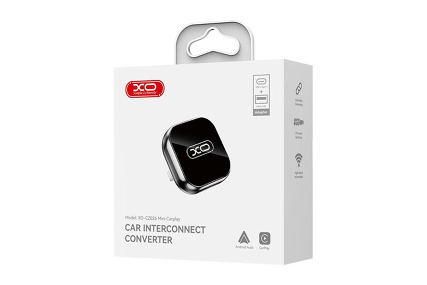 Xo CZ026 Android ve Apple Cihazlar için Uyumlu Kablosuz Android Auto ve Carplay Adaptörü Type-C - Usb