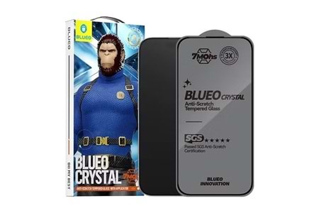 Blueo Crystal iPhone 16 Pro Max Uyumlu 7 MOhs Sertlik 3 Kat Çizilmeye Dayanıklı Cam Ekran Koruyucu Aparat