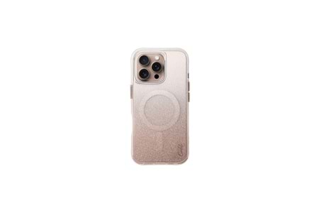 Apple iPhone 16 Pro Kılıf M-safe Şarj Özellikli Simli Arka Yüzey Askı Aparatlı Coehl Lumino Kapak