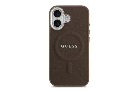 Apple iPhone 17 Kılıf Guess Orjinal Lisanslı M-safe Şarj Özellikli Klasik Yazı Logolu PU Deri Kapak