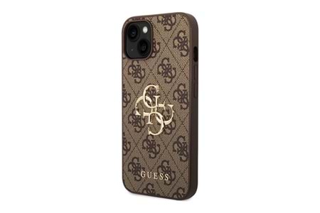 GUESS HC PU LEATHER 4G METAL LOGO BROWN IP15 GUHCP15S4GMGBR