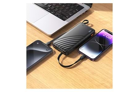 Hoco. J146 Night Tide 10.000mAh LED Göstergeli 4 Kablolu Powerbank