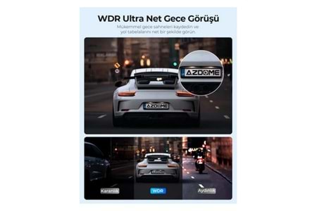 Azdome M330 Full Hd Araç Kamerası – Wifi G Sensör ve Gece Görüş (Azdome Türkiye garantili)