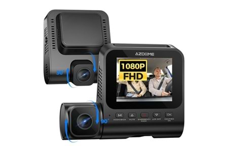 Azdome V600 Dash Cam 3 1080p front camera, 1080p indoor camera and VGA rear camera