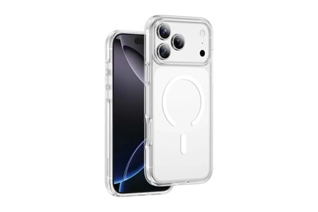 Keephone Apple iPhone 17 Promax Non Yellow Şeffaf Magsafe Kılıf - Şeffaf