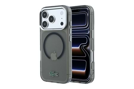 Apple iPhone 18 Pro Max Kılıf Lacoste Orjinal Lisanslı M-safe Şarj Özellikli Lake Timsah Logolu IML Frosted Kapak