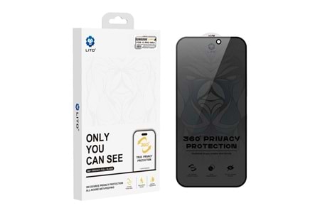 Lito D+ Ultra 360° Privacy Full Glass 14 Pro Max Ekran Koruyucu