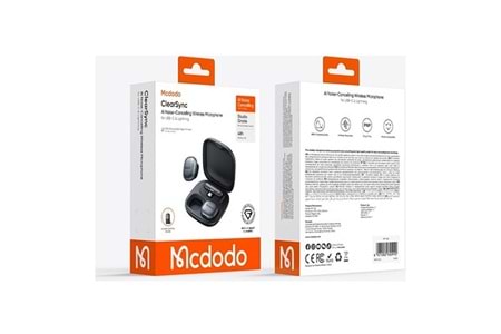 MCDODO MP-5451 2.4GHz Type-C Alıcılı Kablosuz Yaka Mikrofonu Siyah