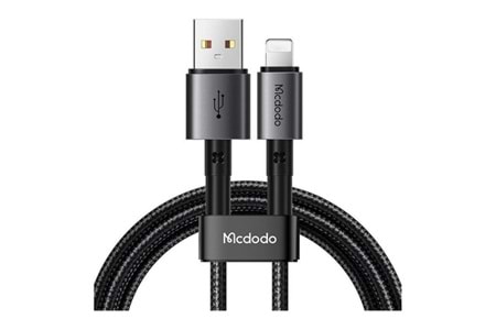 Mcdodo CA-3580 Usb-ATo Lightning Şarj Ve Veri Aktarım Kablosu - 1.2m Siyah