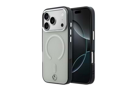 Apple iPhone 17 Pro Max Kılıf Mercedes Benz Orjinal Lisanslı M-safe Şarj Özellikli Saydam Yüzey İkonik 3D Metal Logolu Kapak