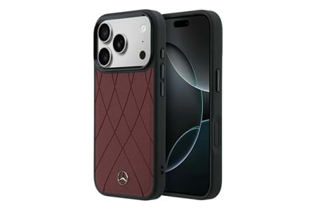 Apple iPhone 18 Pro Kılıf Mercedes Benz Orjinal Lisanslı M-safe Şarj Özellikli 3D Metal Logolu Crossed Lines Kapak