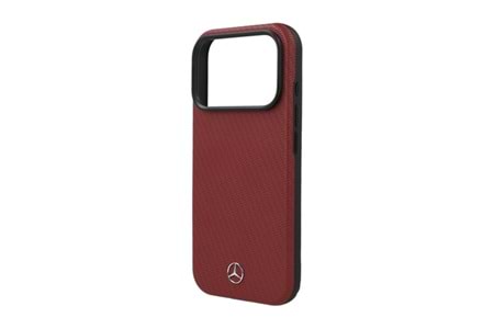 Apple iPhone 18 Pro Max Kılıf Mercedes Benz Orjinal Lisanslı M-safe Şarj Özellikli 3D Metal Logolu Wrap Wood Deri Kapak