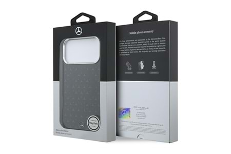 Apple iPhone 17 Pro Max Kılıf Mercedes Benz Orjinal Lisanslı M-Safe Şarj Özellikli Çift Katmanlı Yıldız Desenli Dizayn Kapak