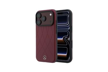 Apple iPhone 18 Pro Max Kılıf Mercedes Benz Orjinal Lisanslı M-safe Şarj Özellikli 3D Metal Logolu Crossed Lines Kapak