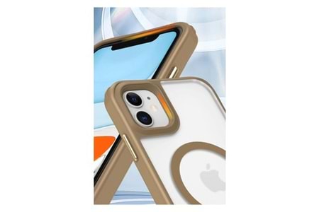 Newface Apple iPhone 12 Kılıf Enka Magsafe Silikon Kılıf - Siyah