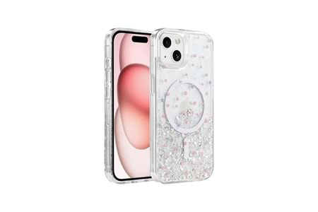 Onegif Apple iPhone 15 Misk Simli Magsafe Kapak