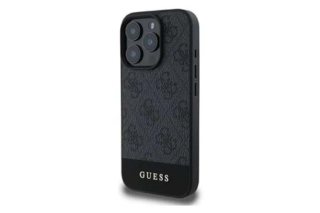GUESS HC MAGSAFE PU 4G RING CLASSIC LOGO BLACK IP15 PRO MAX VE 15 PRO