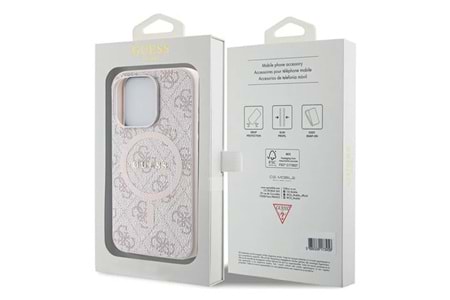 GUESS HC MAGSAFE PU 4G RING CLASSIC LOGO PINK IP14 PRO MAX