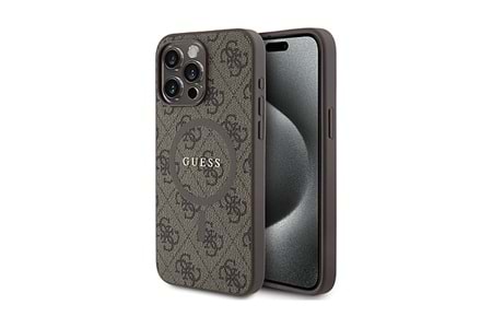 GUESS HC MAGSAFE PU 4G RING CLASSIC LOGO IP15 SERİSİ