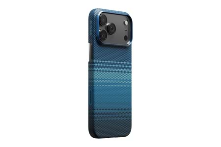 Apple iPhone 17 Pro Max Kılıf M-safe Şarj Özellikli Aramid Fiber Pitaka Tactile Woven Sunset-Moonrise Serisi Kapak