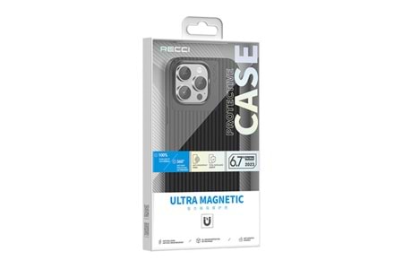 Apple iPhone 15 Plus Kılıf Recci Aurora Serisi M-safe Şarj Özellikli Kapak