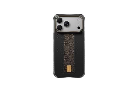 Apple iPhone 18 Pro Max Kılıf M-safe Şarj Özellikli Raptic Aramid Dual Rise Serisi 24 Ayar Altın Kaplamalı Karbon Kapak