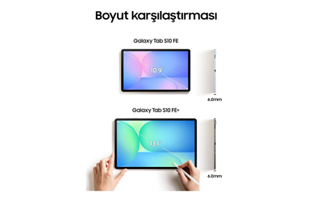 Samsung Galaxy Tab S10 Fe 8GB 128GB Gri (Samsung Türkiye Garantili)