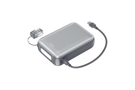 SHAZA Nexa Serisi 20.000 Mah Kendinden Kablolu Powerbank - Gri