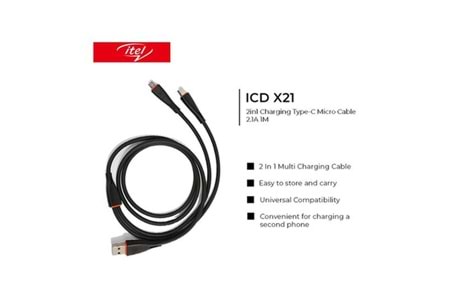 İTEL ICD-X21 1M/2A USB TYPE-C+MİCRO KABLO