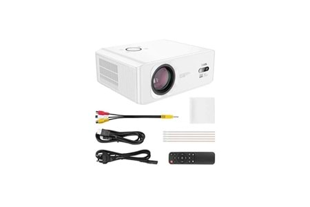 Hoco. DT3 Smart Elektrik Otomatik Odaklanma Özellikli 1080P Android Wifi Kablolu Projeksiyon Cihazı - Beyaz