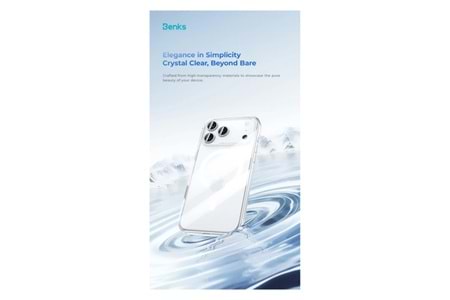 Benks iPhone 17 Pro Max Uyumlu Kılıf M-safe Şarj Özellikli Crystal Serisi Sert PC Şeffaf Kapak