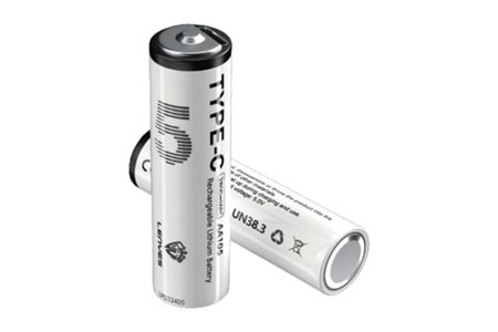 Lenyes AA105 Type-C Şarj Portlu Şarj Edilebilir AA Lityum-ion Pil 2800mWh 1.5V 2 Adet