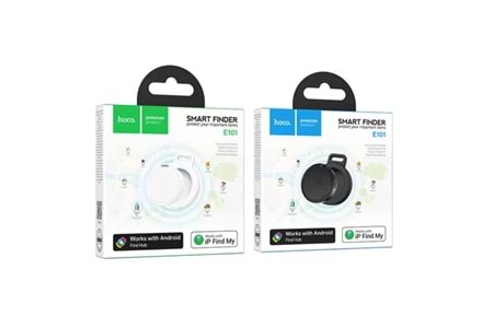Hoco. E101 Dual Intelligent Apple Find My ve Google Find My Özellikli Anti-Lost Takip Cihazı - Siyah