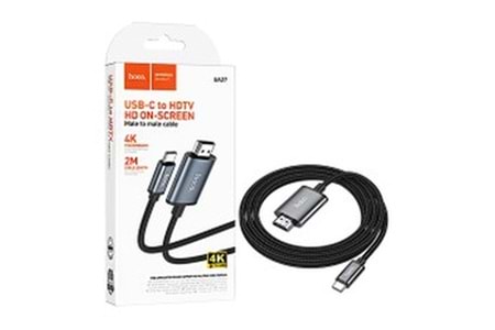 Hoco. UA27 2M Tak Çalıştır Type-C to HDMI Dönüştürücü - Gri