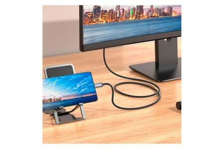 Hoco. UA27 2M Tak Çalıştır Type-C to HDMI Dönüştürücü - Gri
