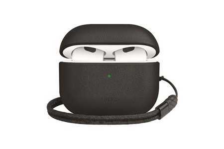 Uniq Airpods 3 (3.nesil) Terra Genuine Deri Kılıf - Siyah-Kahve