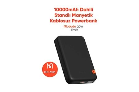 Mcdodo MC-593 10000 mAh Hızlı Şarj Kablosuz Powerbank