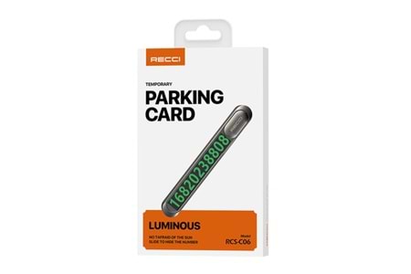 Recci RCS-C06 Plating Kaplama Yüzey Gece Görülebilir ve Gizlenebilir Numara Özellikli Araç Park Numaratörü