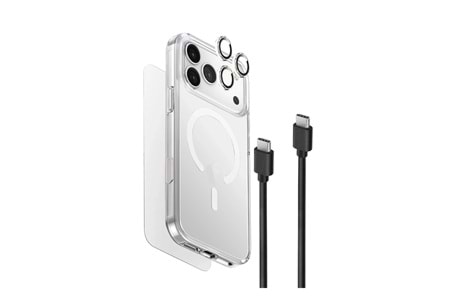 Uniq Apple iPhone 18 Pro Max Clearvue Essential (60W Kablo Dahil) Magsafe 4in1 Set Kapak - Şeffaf