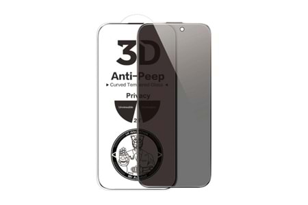 URR Apple iPhone 17 3D Master Curved Hayelet Cam Ekran Koruyucu - Siyah