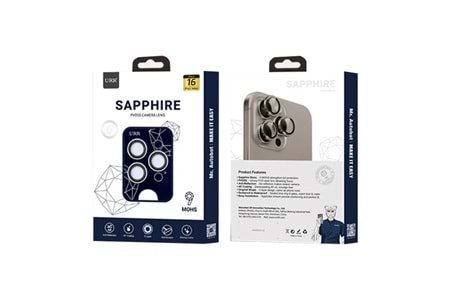URR Apple iPhone 16 Pro Max Sapphire PVDSS Kamera Lens Koruyucu