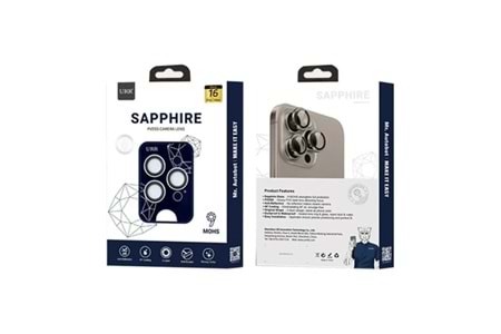URR Apple iPhone 16 Pro Max Sapphire PVDSS Kamera Lens Koruyucu