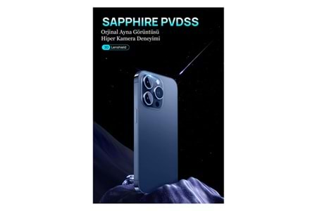 URR Apple iPhone 14 Pro Max Sapphire PVDSS Kamera Lens Koruyucu